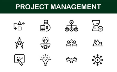 Versatile Project Management Icons - Designed for Task Management, Scheduling, and Team Tools