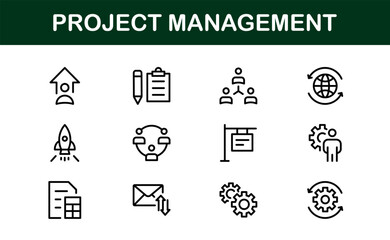 Versatile Project Management Icons - Designed for Task Management, Scheduling, and Team Tools