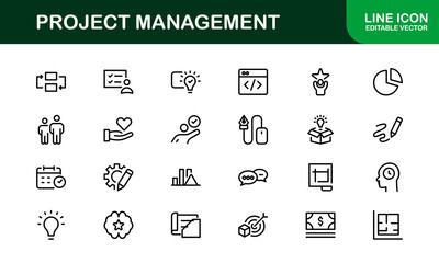 Versatile Project Management Icons - Designed for Task Management, Scheduling, and Team Tools