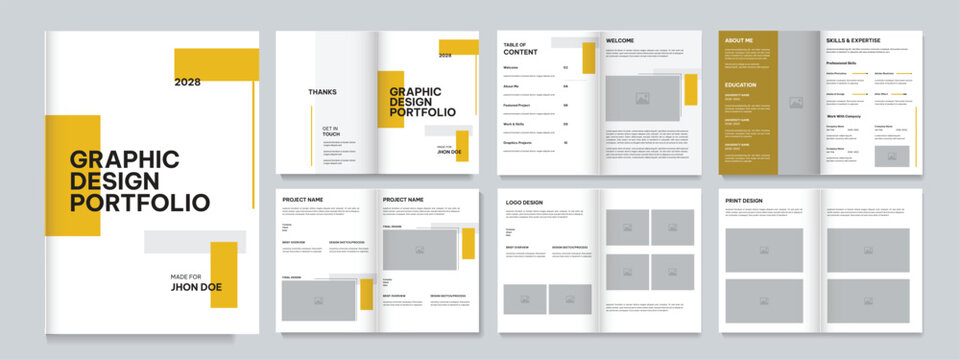 Graphic Design Portfolio Proposal Layout, Minimal Graphic design portfolio Template professional