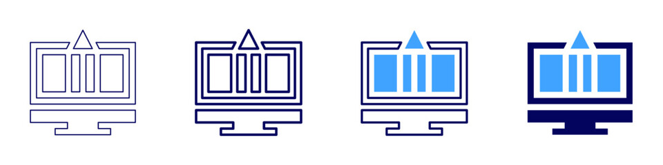 Design certifications​ icon in 4 different styles. Thin Line, Line, Bold Line, Duotone. Duotone style. Editable stroke