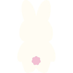 Cute Kawaii Easter Bunny from Behind – Minimalist Pastel Rabbit Illustration