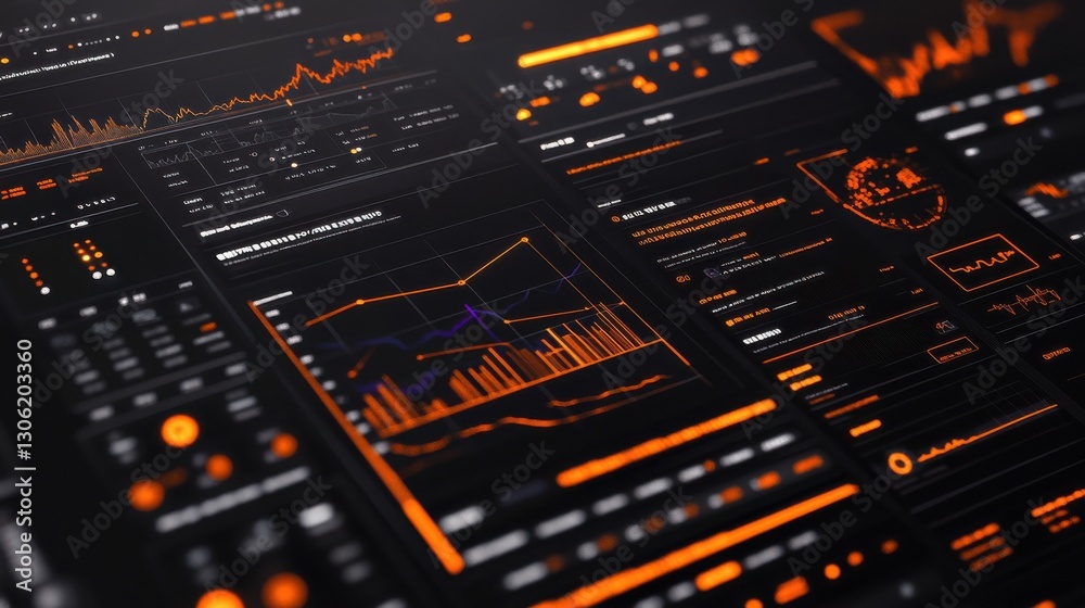 Fototapete clean and modern visual representation of cryptocurrency data analytics and market trends in a digit