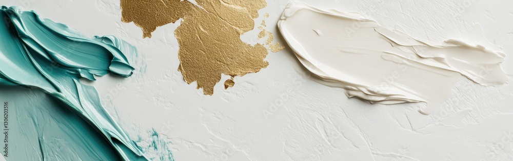 Poster delicate textures of paint in clean white composition showcasing artistic creativity and subtle colo