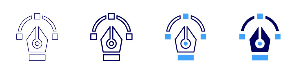 Design equity​ icon in 4 different styles. Thin Line, Line, Bold Line, Duotone. Duotone style. Editable stroke