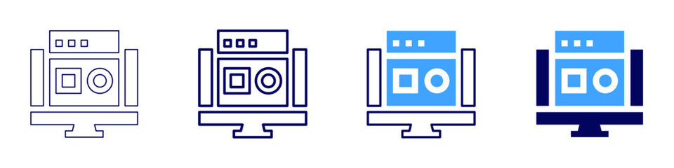 Design framework icon in 4 different styles. Thin Line, Line, Bold Line, Duotone. Duotone style. Editable stroke
