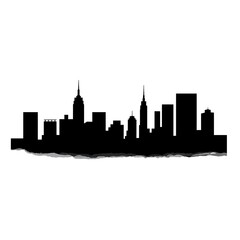 Obraz premium Abstract Cityscape Silhouette with Geometric Patterns in Bold Black and White