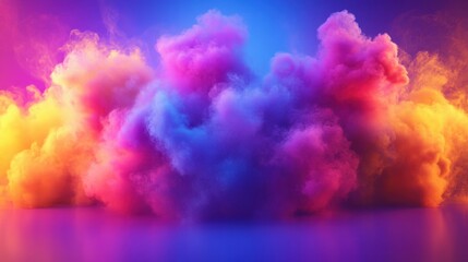 Fototapeta premium Colorful smoke cloud background with vibrant hues swirling together in an abstract artistic design