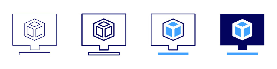 Design jobs​ icon in 4 different styles. Thin Line, Line, Bold Line, Duotone. Duotone style. Editable stroke