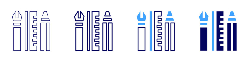 Design mastery icon in 4 different styles. Thin Line, Line, Bold Line, Duotone. Duotone style. Editable stroke