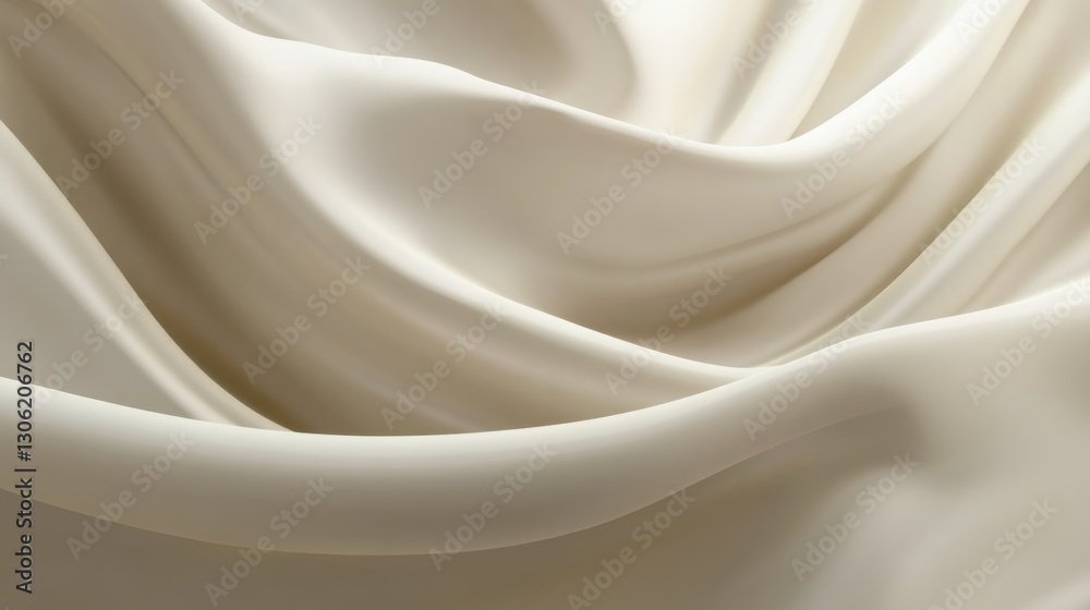Poster Soft gray-beige fabric draped and flowing elegantly creating a serene and calming atmosphere for various decor styles