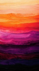 Fototapeta premium Sunset-inspired textured background with vibrant hues of orange, pink, and purple blending together across layers