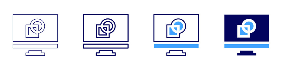 Fototapeta premium Design portfolio​ icon in 4 different styles. Thin Line, Line, Bold Line, Duotone. Duotone style. Editable stroke