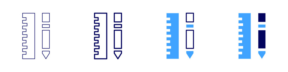Design reusability icon in 4 different styles. Thin Line, Line, Bold Line, Duotone. Duotone style. Editable stroke