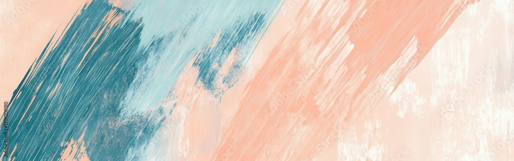 Aufkleber Elegant strokes of color blend softly while jagged edges add contrast in a modern art display