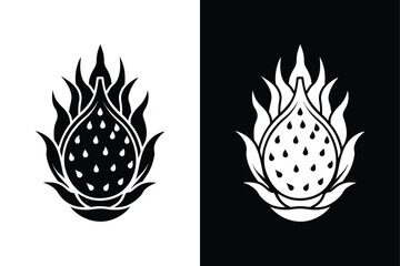 Minimalist Dragon Fruit Icon Perfect for Modern Graphics