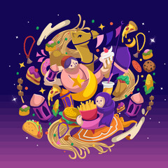 Fototapeta premium Ramadan food fest vibe