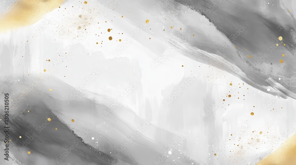 Poster Minimalist pencil strokes in pastel gray create a serene backdrop with gentle textures and subtle gold accents