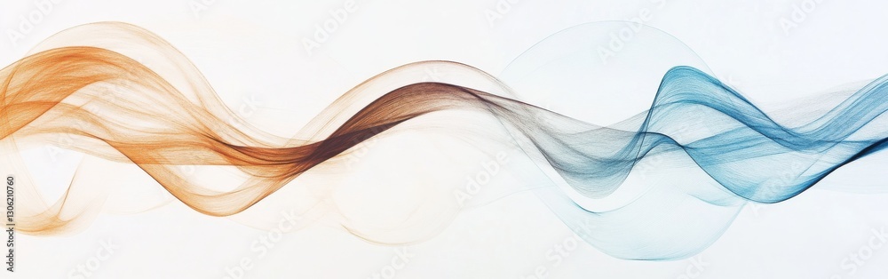 Aufkleber Abstract pencil strokes create flowing swirls in muted brown tones against a soft backdrop enhancing visual tranquility and creativity