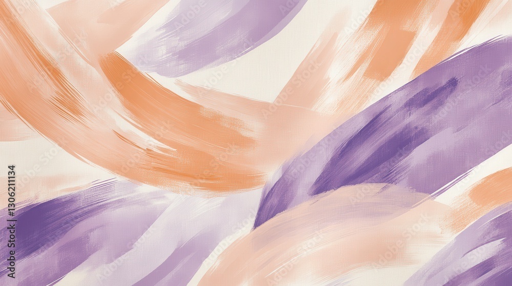 Poster creative exploration of minimalist pencil strokes in peach and lavender hues on a textured canvas