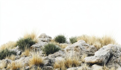 Rocky Meadow Landscape Scene
