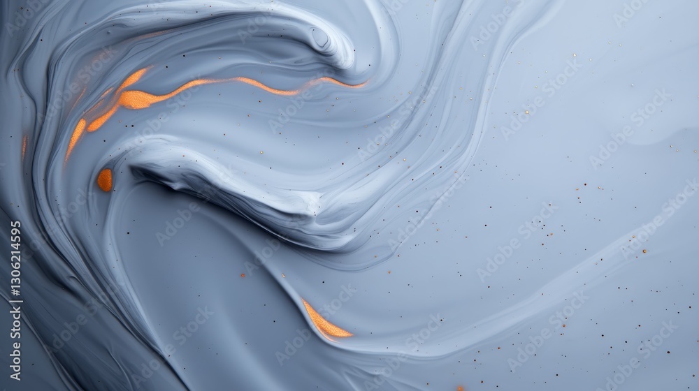 Poster swirling blue ink combines with shimmering gold streaks, creating a marble-like pattern that exudes 