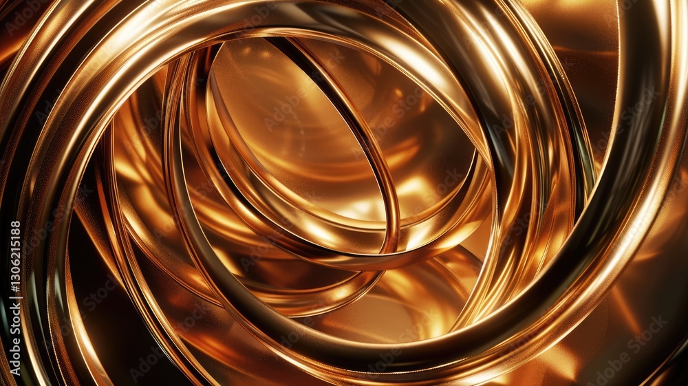 Poster explore this captivating abstract animation featuring intricate circular patterns in golden hues, cr