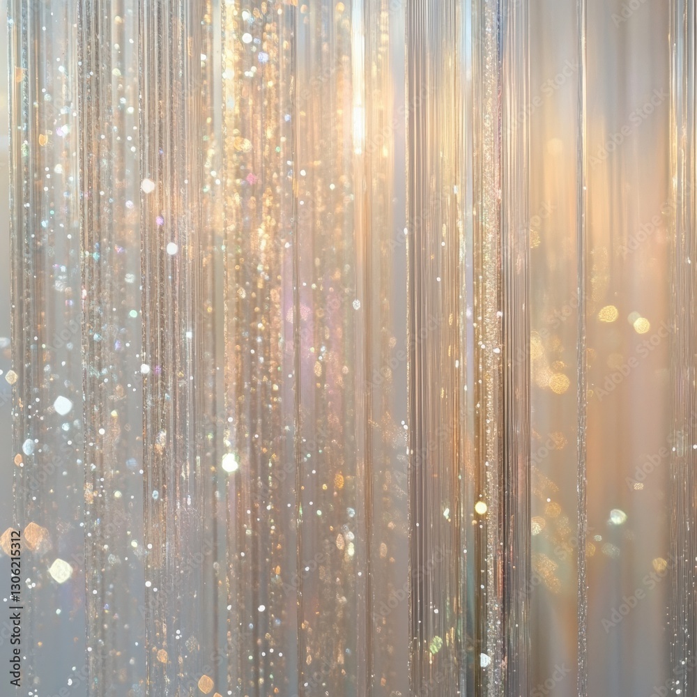 Sticker a dreamy cascade of glittering light reflections: an enchanting display of sparkling particles and e