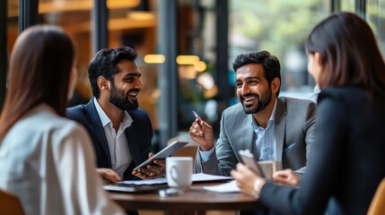 Smart Indian investor discussing business deals