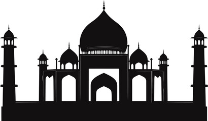 Silhouette mosque vector illustration on a white background