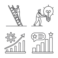 career development  Editable line icons