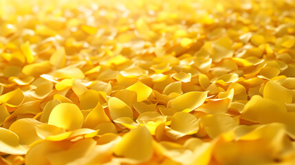 A field of yellow flower petals, gently floating in the air. --ar 16:9