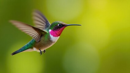 Female Anna's Hummingbird in mid-air, spotted in Los Angeles, United States