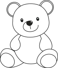 Cute teddy bear toy vector icon