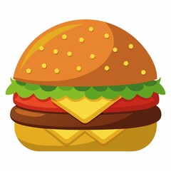 A hamburger illustration isolated on white background