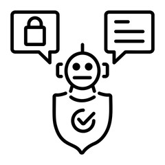 Virtual assistant bot icon in linear style 