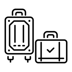 Luggage insurance icon in linear style 