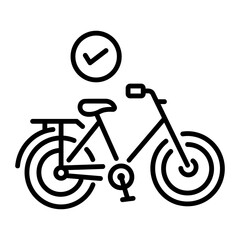 A line style icon of bicycle insurance 