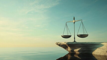 Balancing justice and tranquility on the water’s edge during sunrise