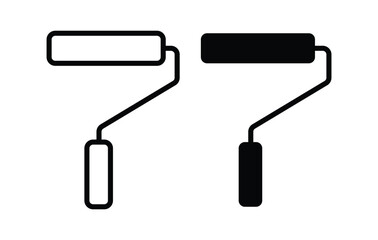 Paint icon vector. paint brush sign and symbol. Paint roller icon flat line symbol set. Paint roller icon on light background