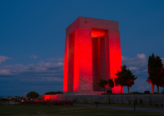 Canakkale, Turkey - 15 September 2024: Dawn view of the Gallipoli Martyrs' Monument ( Turkish: Çanakklale Şehitler Abidesi ) on the Gallipoli Peninsula. Travelling to Turkey.