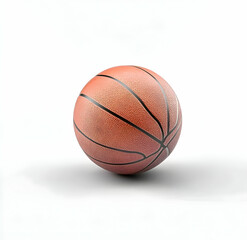 Obraz premium Studio shot showcasing an orange basketball with black lines on white backdrop