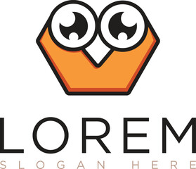 Orange owl logo with modern and minimalist design represents creativity, energy and warmth. Suitable for branding, business education, technology or security