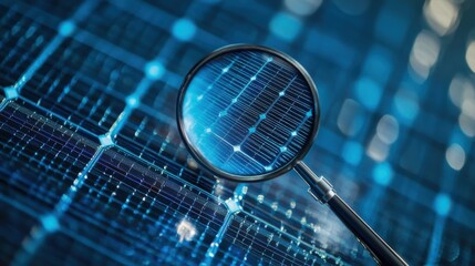 Examining solar panel technology under a magnifying lens in a modern research lab setting