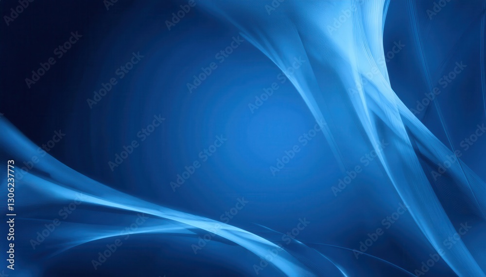 Poster abstract blue flowing wave on dark background, modern digital design with smooth light curves, ideal