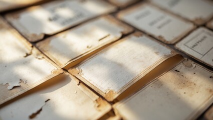 Antique blank labels in white color