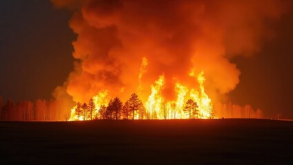 Fototapeta premium Wildfires in Gironde, France on July 17, 2022.