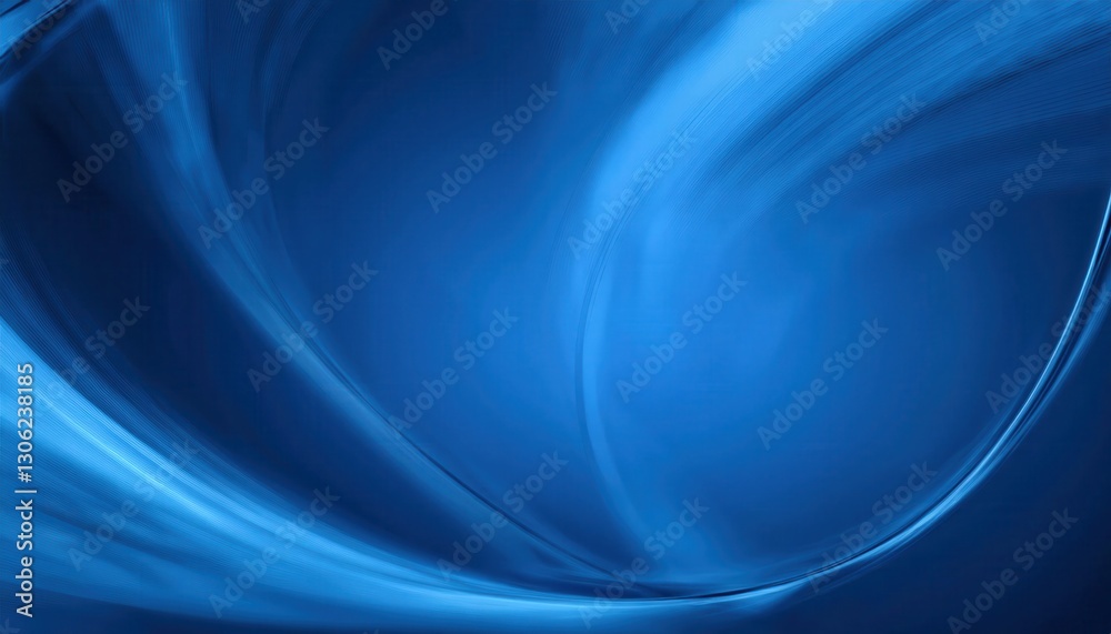 Poster abstract blue flowing wave on dark background, modern digital design with smooth light curves, ideal