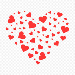 Hand drawn heart on white background. Valentines Day vector elements heart shapes love