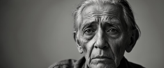Elderly Man with Look of Concern and Sadness.